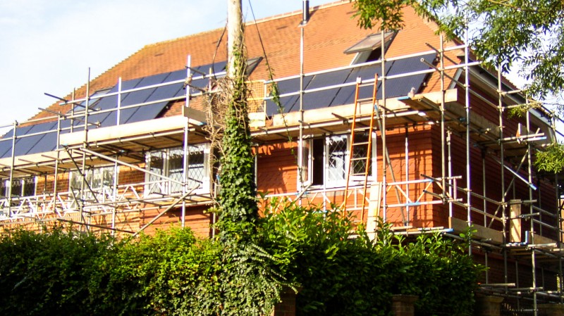 Solar panels in a loft conversion